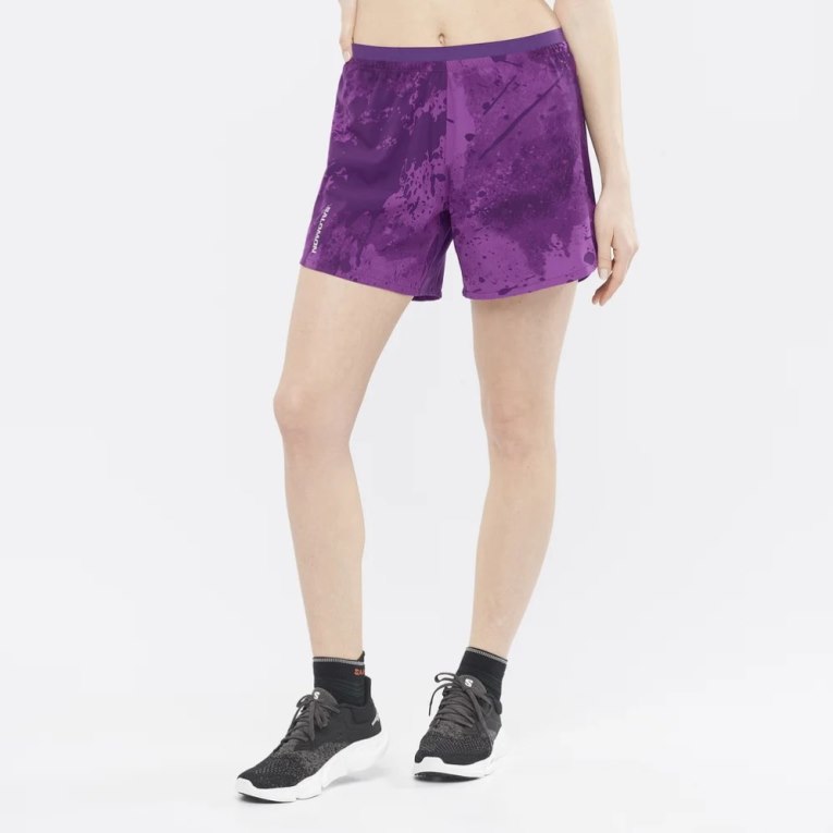 Purple Salomon Cross 5\'\' Women\'s Running Shorts | IE KF8657